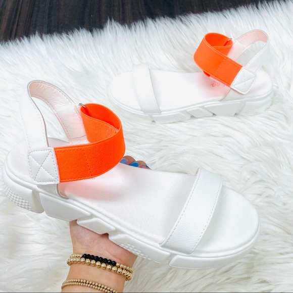 White orange strap sandal - Picture 7 of 10